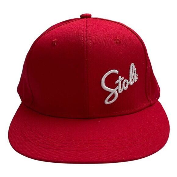 NEW Red Stoli Vodka Logo Baseball Cap Snapback All Cotton Trucker Hat - Picture 2 of 7